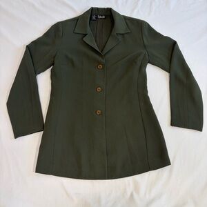 Rafaella Dark Green Women's Blazer with Shoulder Pads Size 6